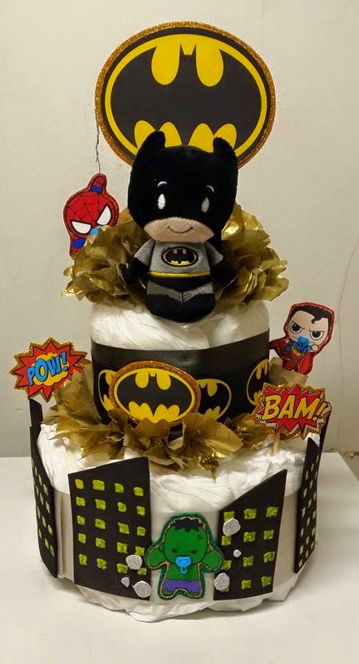 Superhero Baby Shower Diaper Cake