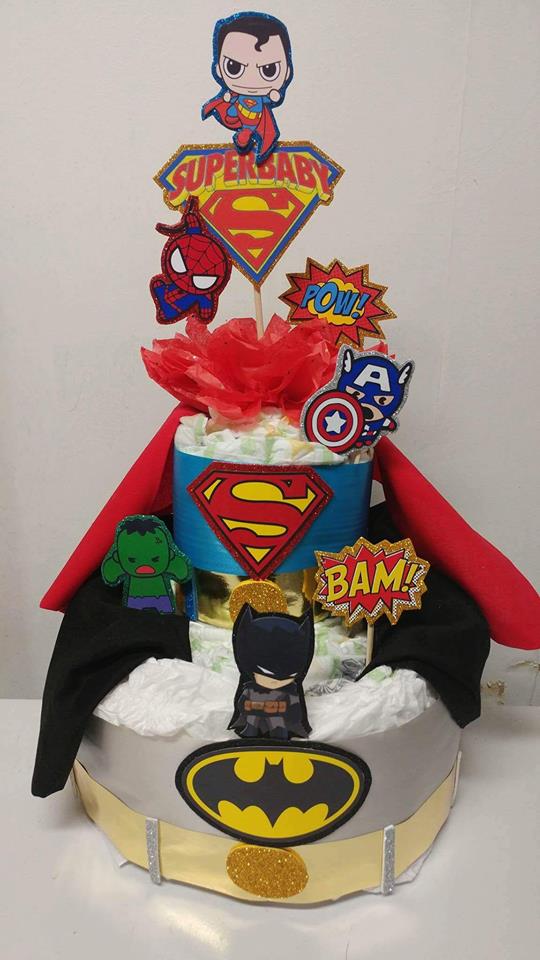 Superhero Diaper Cake