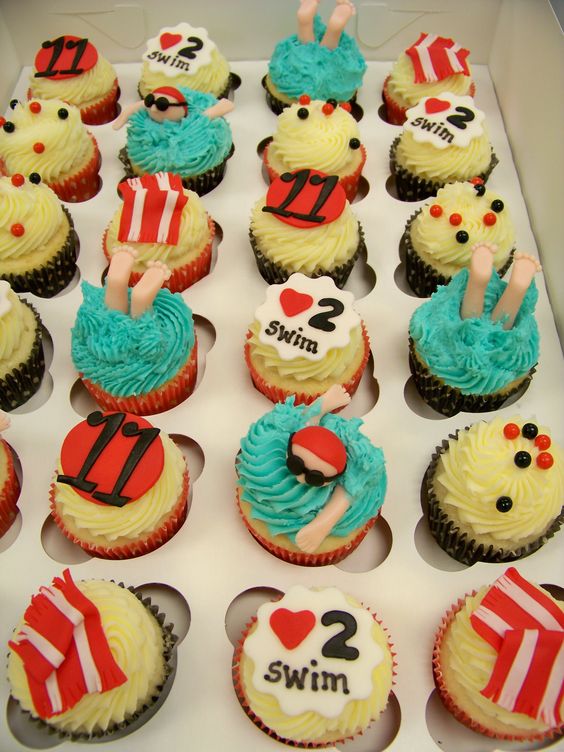 Swim Team Cupcake Ideas