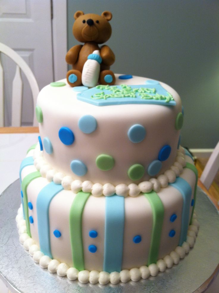 Teddy Bear Baby Shower Cake Boy