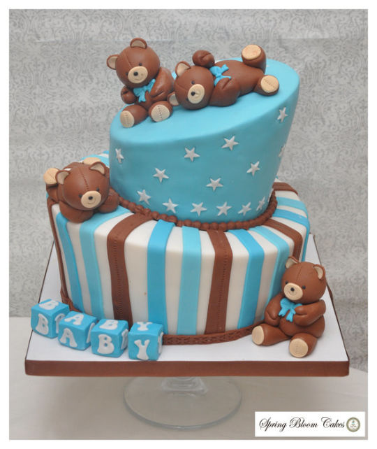 13 Photos of Teddy Bear Themed Baby Shower Cakes