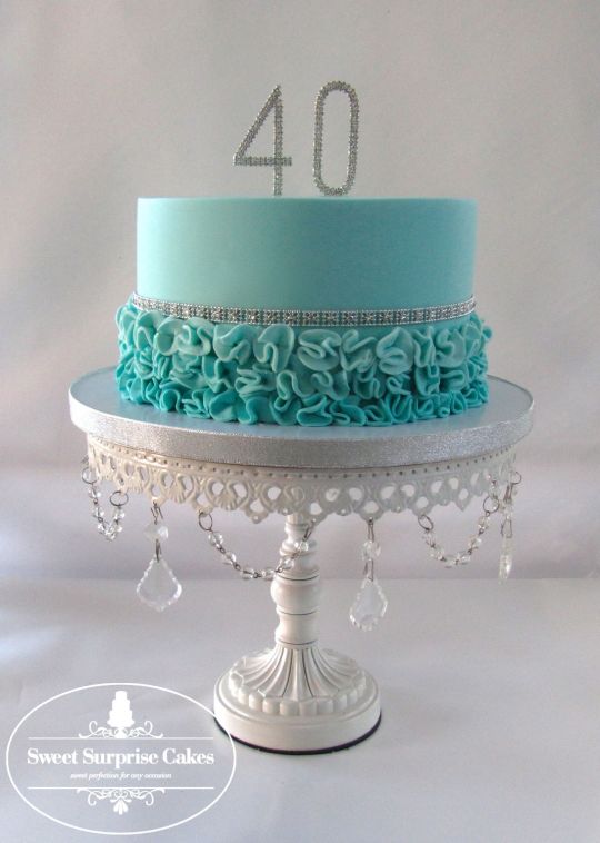 Tiffany Blue and Bling Wedding Cake