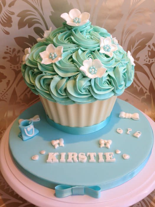 Tiffany Blue Cake and Cupcakes