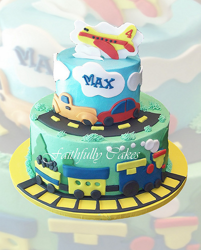 Transportation Birthday Cake