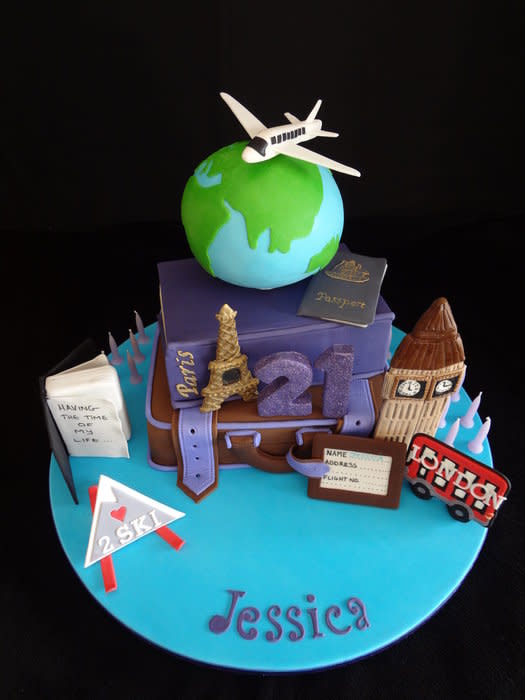 Travel Themed Birthday Cake