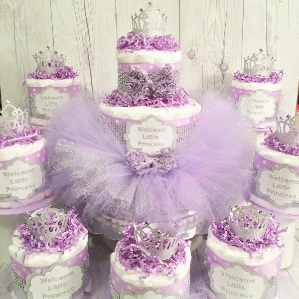 Tutu Baby Shower Diaper Cake Centerpiece