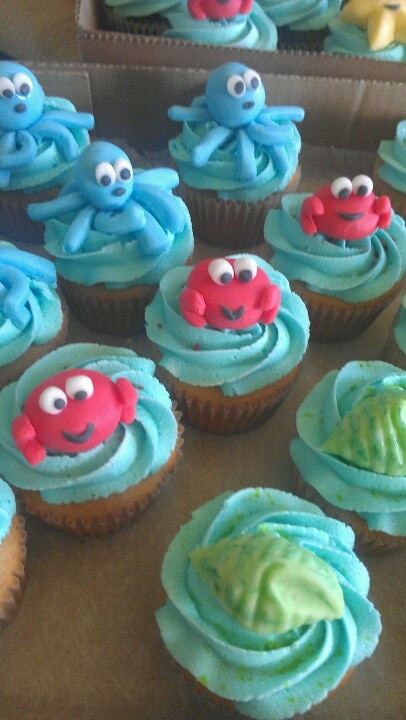 11 Photos of Sea Baby Shower Cupcakes