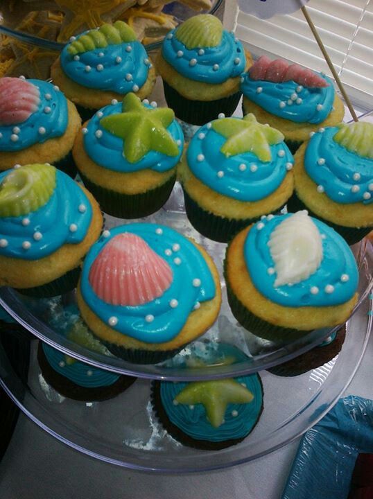 Under the Sea Theme Baby Shower Cupcakes