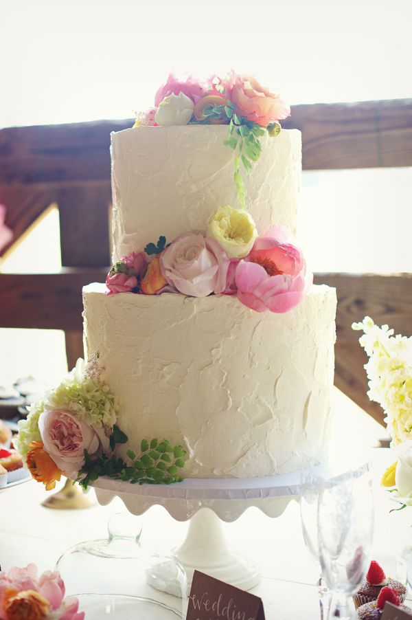 Wedding Cake with Buttercream Flowers