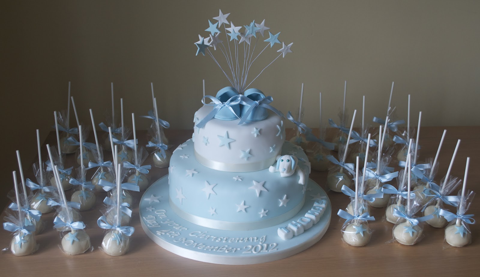 White and Blue Baby Showers Cake Pops