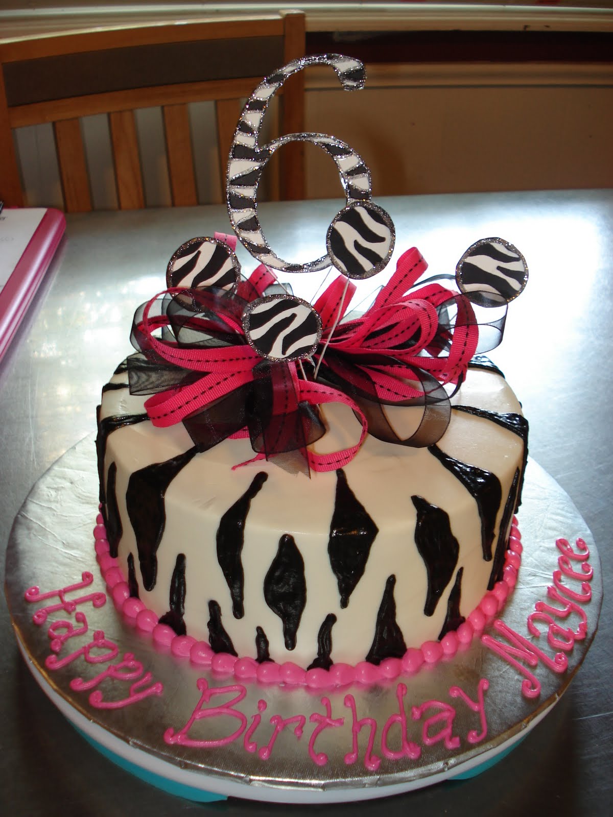 Zebra Print Birthday Cake