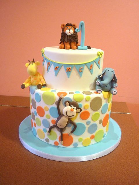 Zoo Animal Baby Shower Cake