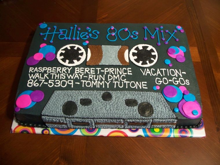 80s Theme Birthday Cake