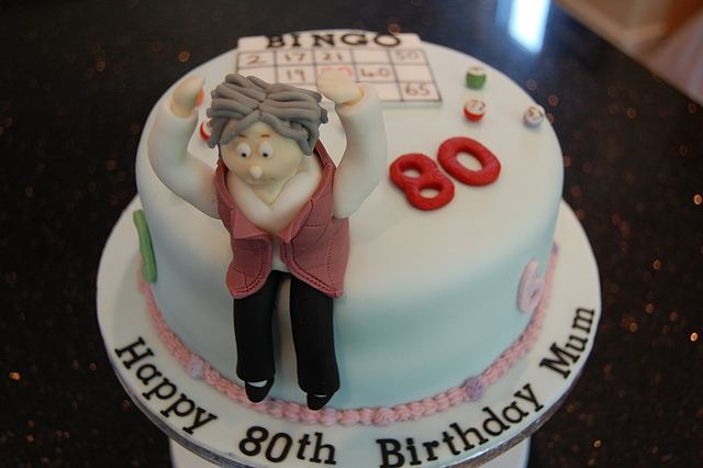 80th Bingo Birthday Cake