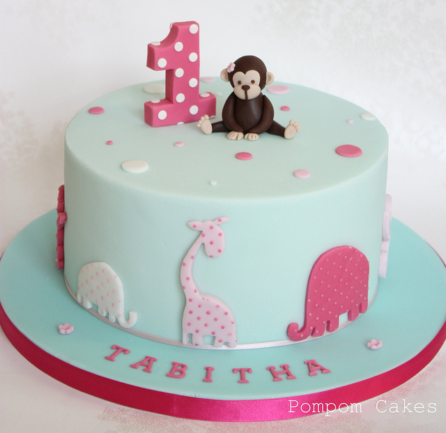 Baby Monkey 1st Birthday Cakes