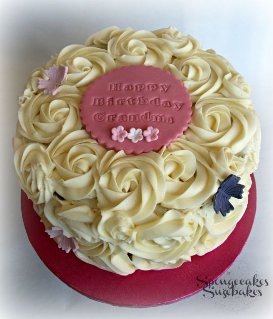 Beautiful Buttercream Rose Cake