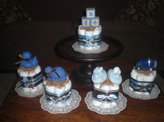 Blue and Brown Baby Shower Decorations