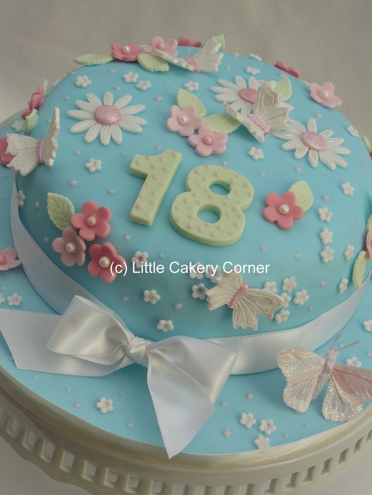 Blue and Pink 18th Birthday Cakes for Girls