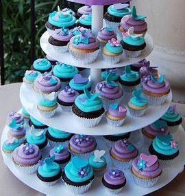 5 Purple And Blue Cupcakes Photo Blue Green And Purple Cupcakes