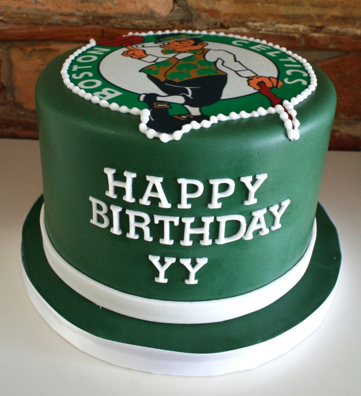 7 Celtics Basketball Birthday Cakes Photo Boston Celtics Happy Birthday Cake Boston Celtics Birthday Party And Boston Celtics Basketball Cake Snackncake