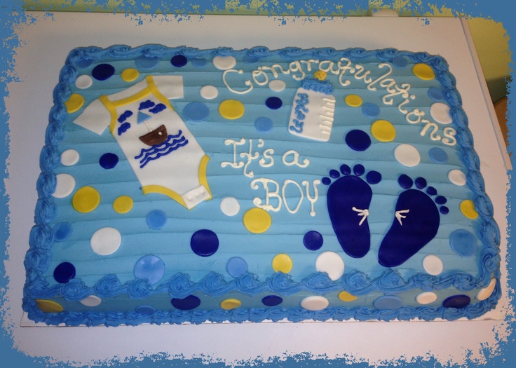 11 Photos of Baby Boy Shower Sheet Cakes 1