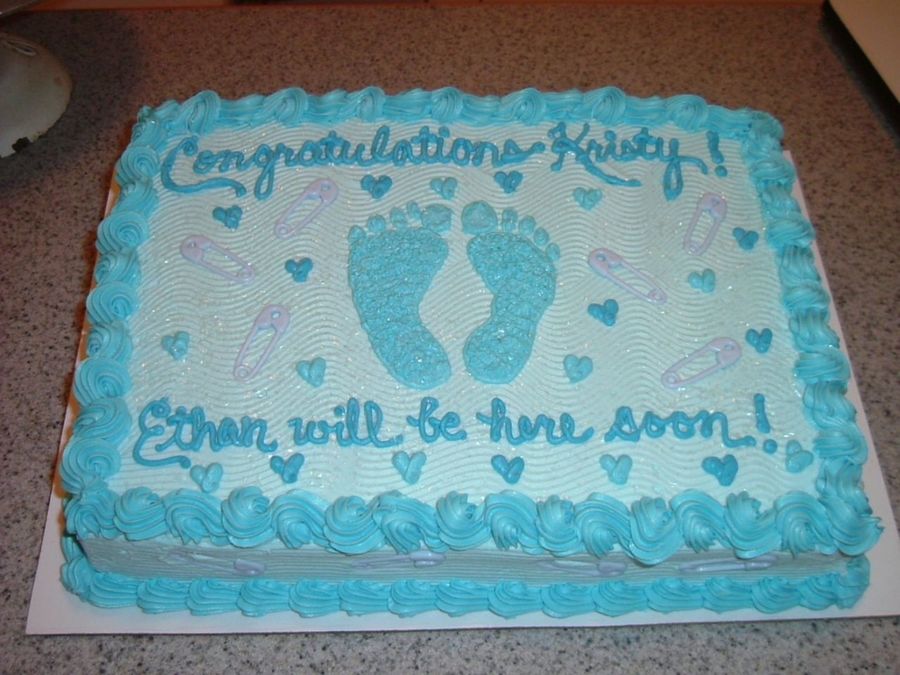 Boy Baby Shower Sheet Cake