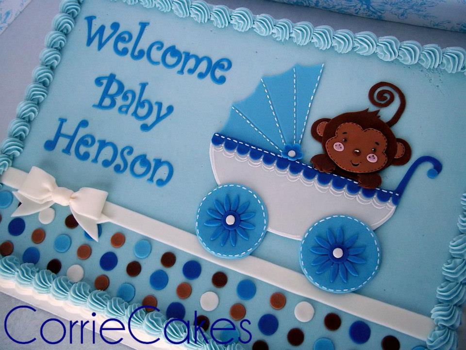 Boy Baby Shower Sheet Cake