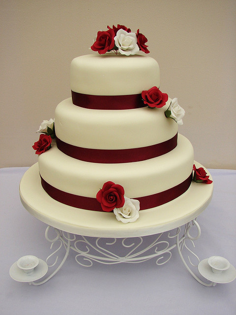 6 Photos of Burgundy And Cream Wedding Cakes