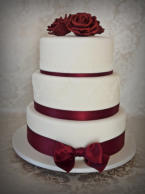 Burgundy Wedding Cake