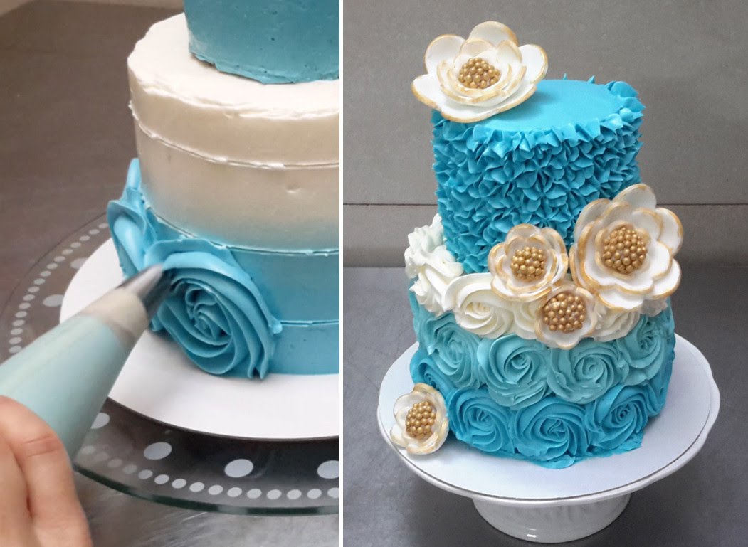 Buttercream Rose Swirl Cake