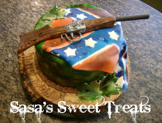 Camo Rebel Flag Cake