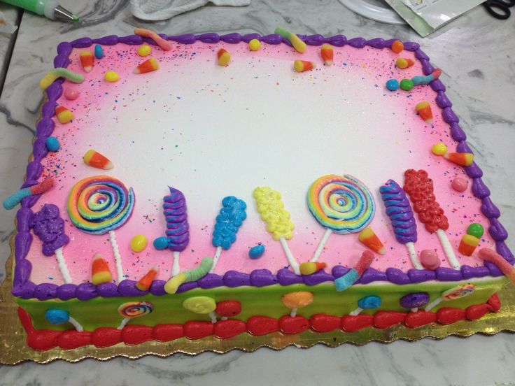 5 Photos of Candy Decorated Sheet Cakes