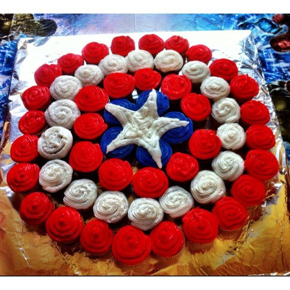 Captain America Cupcake Cake