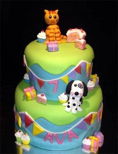 Cat and Dog Birthday Cake