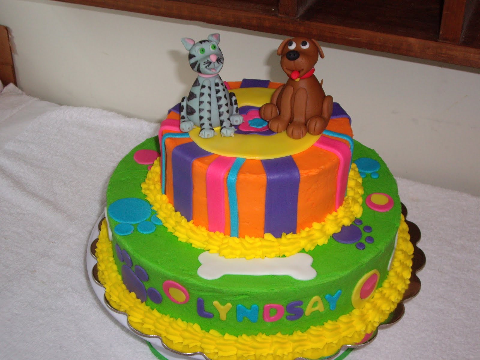 Cat and Dog Birthday Cake