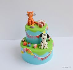 Cats and Dogs with Birthday Cake