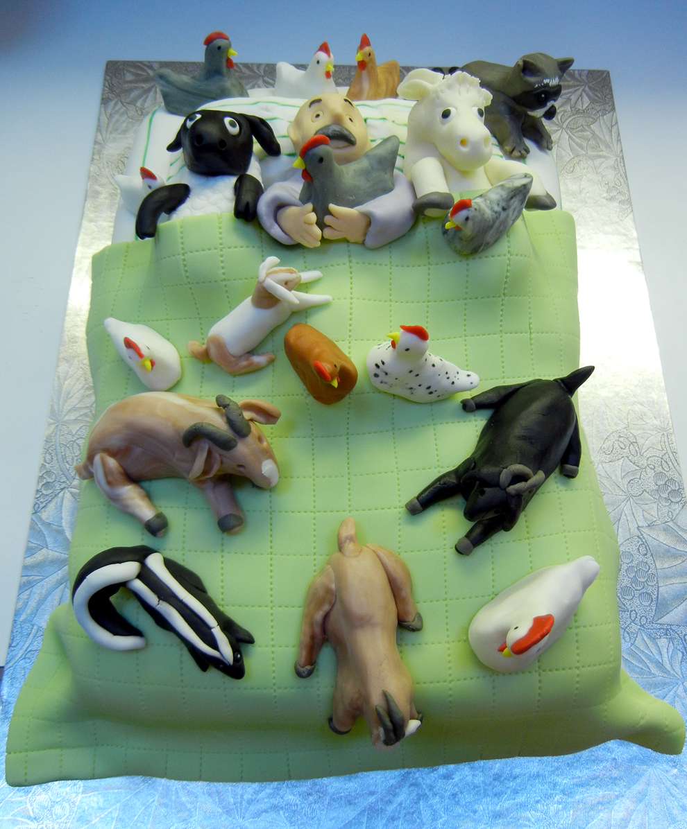 Cats and Dogs with Birthday Cake