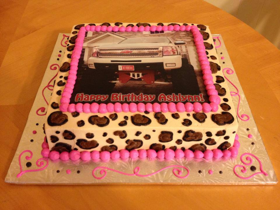 Cheetah Print Birthday Cake