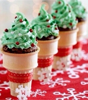 Christmas Ice Cream Cone Cupcakes