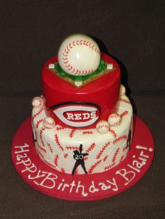 Cincinnati Reds Baseball Birthday Cake