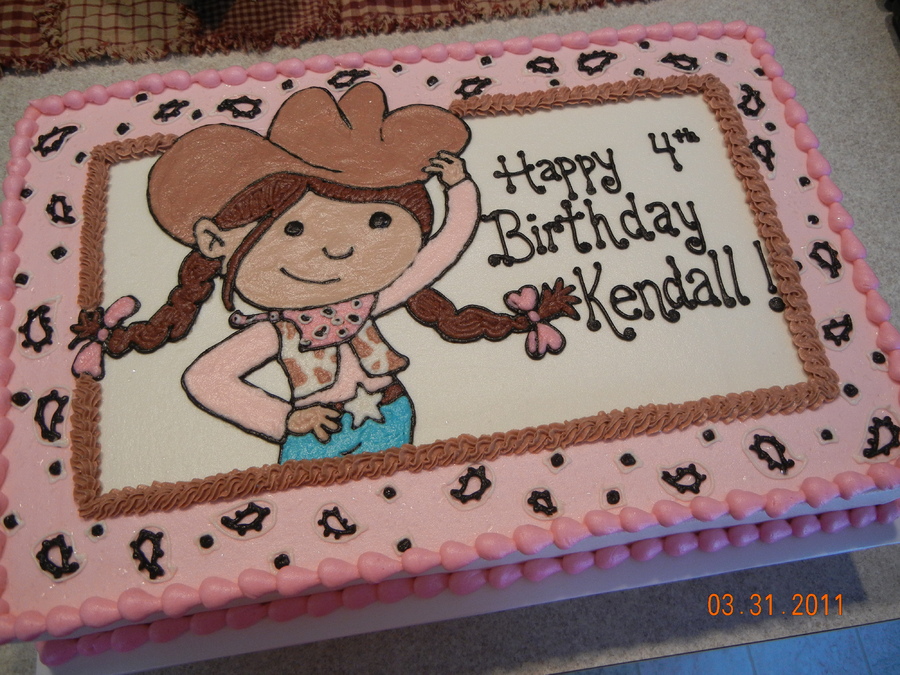 Cowgirl Birthday Sheet Cakes