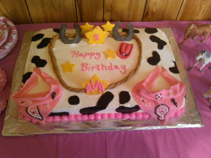 Cowgirl Birthday Sheet Cakes