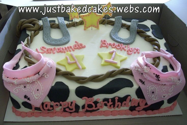 Cowgirl Birthday Sheet Cakes