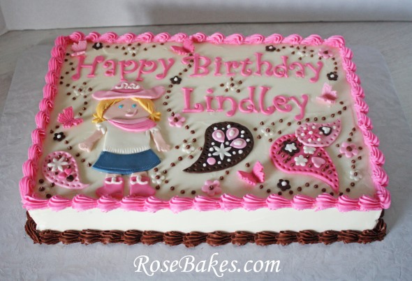 Cowgirl Birthday Sheet Cakes