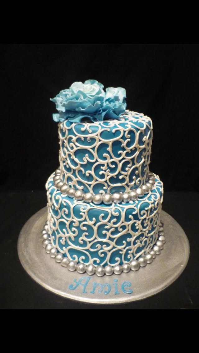 8 Photos of Blue 18th Birthday Cakes For A Girl