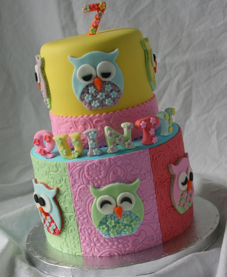 Cute Owl Birthday Cake