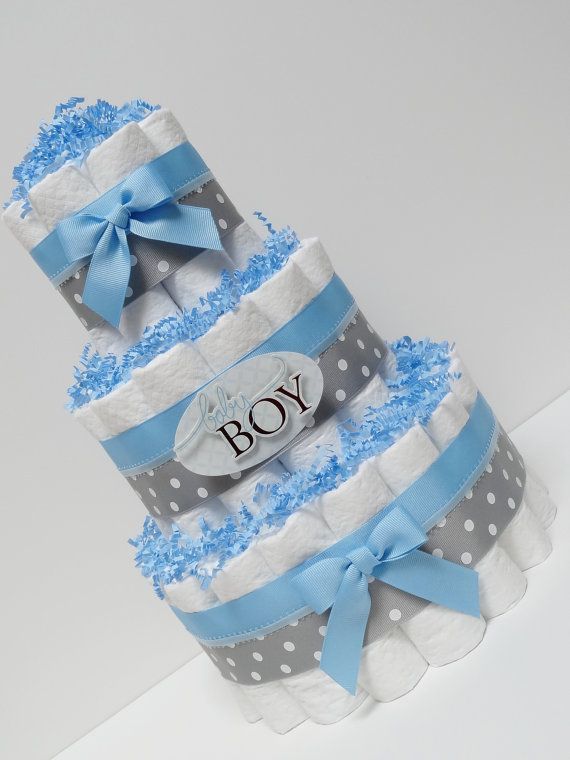 Diapers Cake Baby Shower Centerpieces for Boys