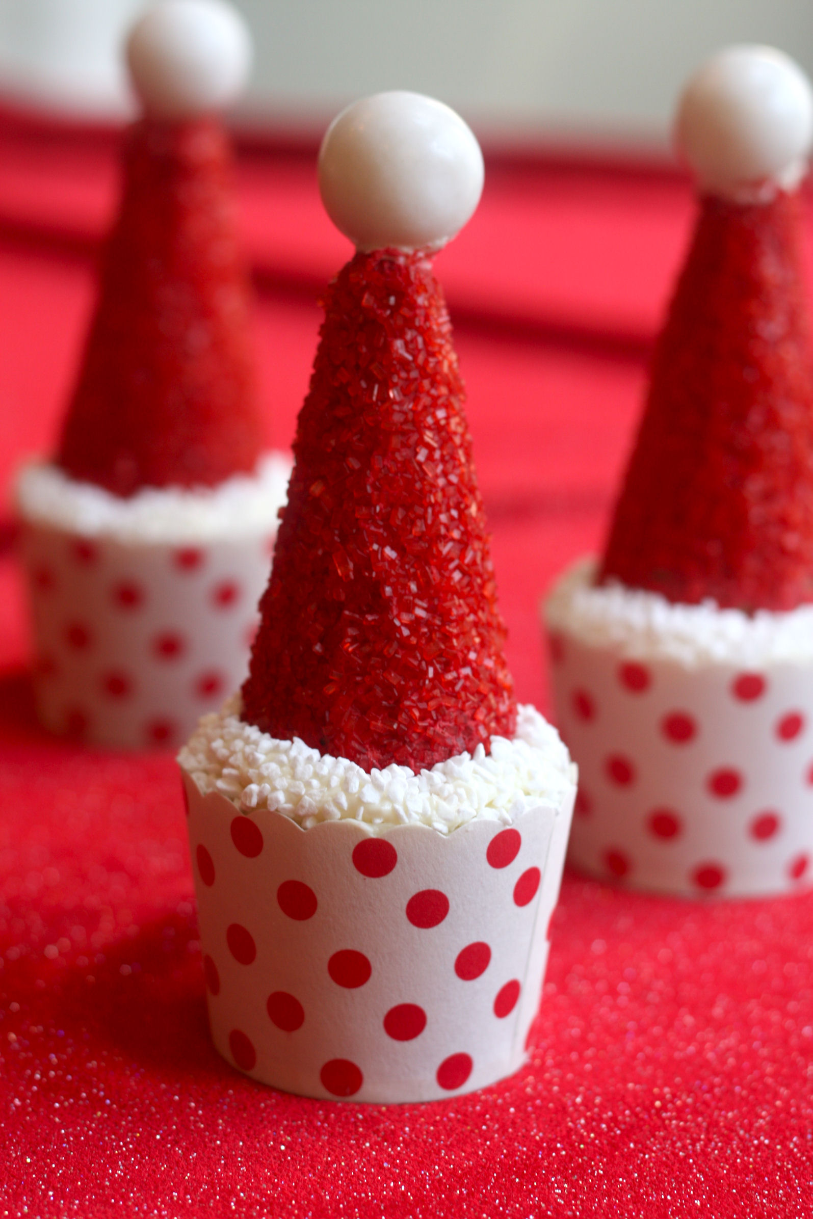 DIY Santa Hat Cupcakes for Christmas