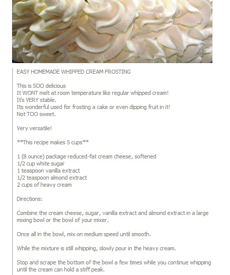 Easy Homemade Whipped Cream Frosting Recipe