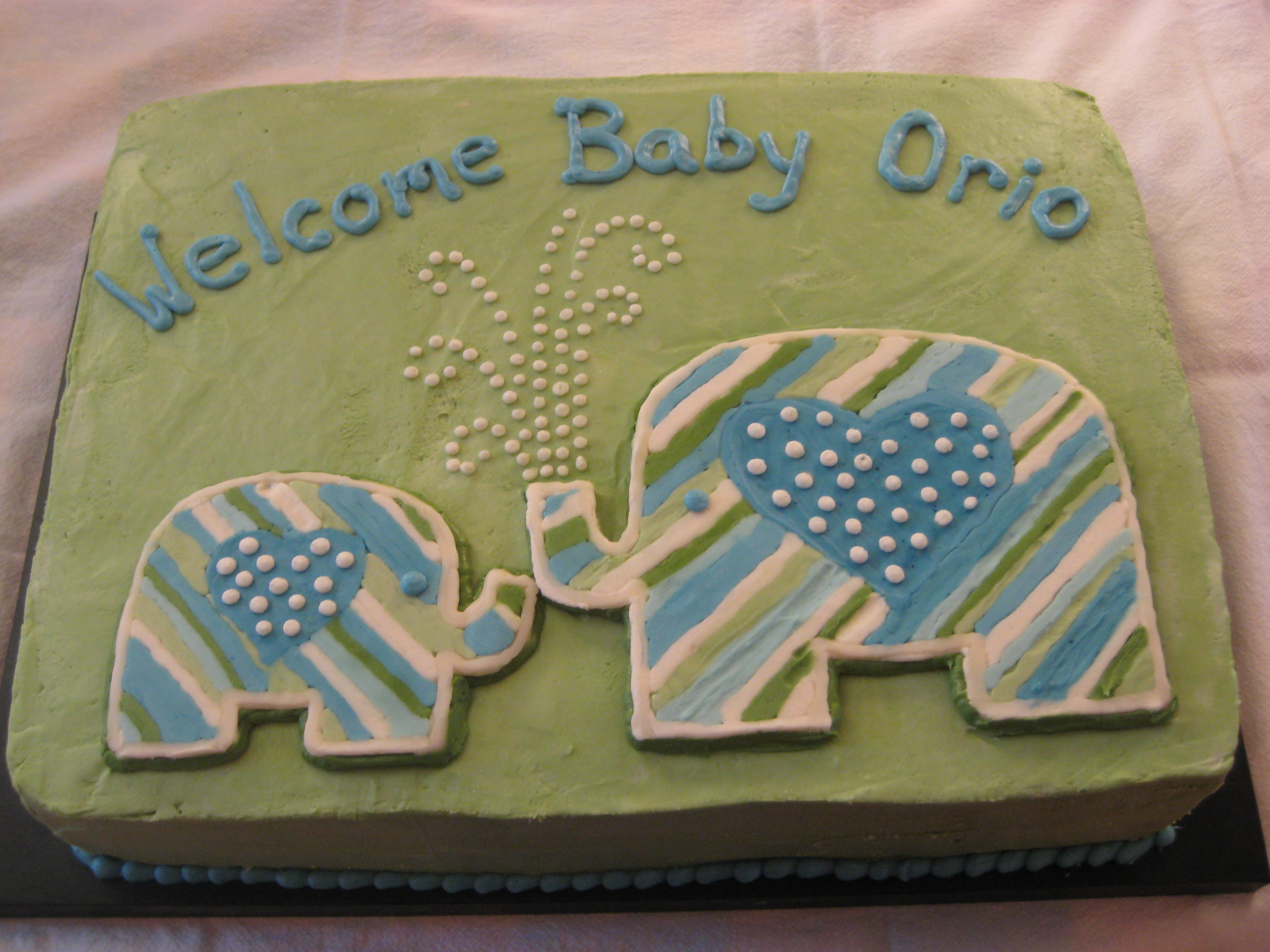 Elephant Baby Shower Sheet Cake